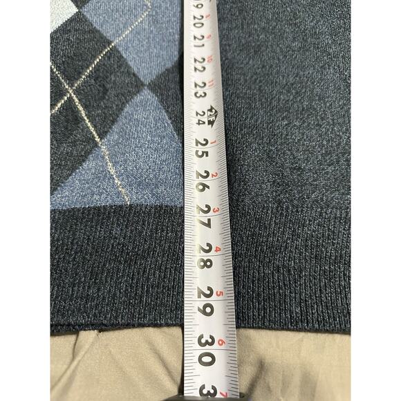 DOCKERS’ Mens Size XXL Blue Argyle Diamond Print Knit Sweater Crew Neck Pullover - Picture 8 of 8